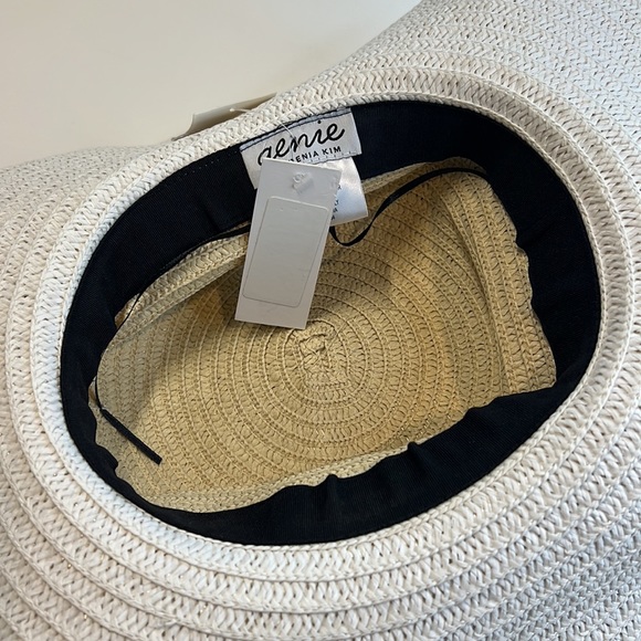 Eugenia Kim Two-Tone “Cecily” Sunhat w/ Scarf Accent, Natural Tan & White, NWT! - Picture 7 of 8